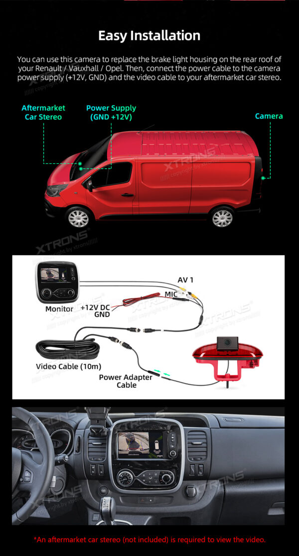 Renault / Vauxhall / Opel | Bremslicht Rückfahrkamera | Wasserdichte Nachtsicht | ACCAMRCV001