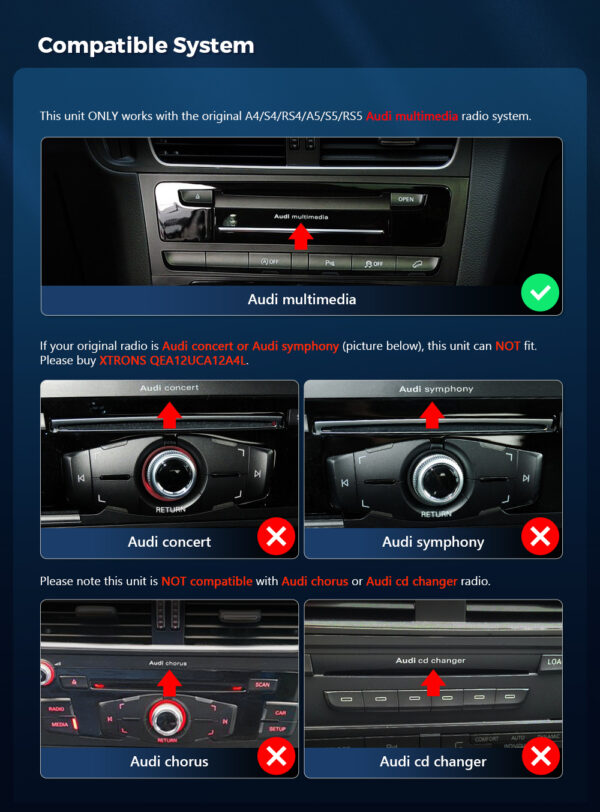 Audi | Verschiedene| Android 12 | Octa Core | 2GB RAM & 32GB ROM |  Integrierte 4G-LTE | QEA12UHA12A4L
