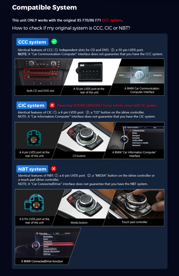 BMW | X5/X6 | Android 12 | Octa Core | 2GB RAM & 32GB ROM | Integrierte 4G-Lösung | QEB12X5CC
