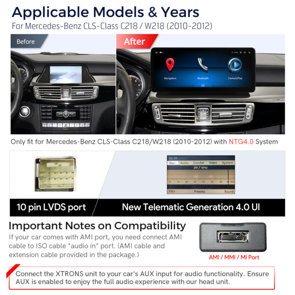 Mercedes-Benz | Verschiedene | Android / iPhone | Octa-core | 4GB RAM & 64GB ROM | Integriertes 4G LTE | QLM2240M12CLS