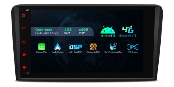 Audi A3/S3/RS3 | Android 12 | Octa Core | 4GB RAM & 64GB ROM | Globale 4G LTE-Lösung | IA82A3AL