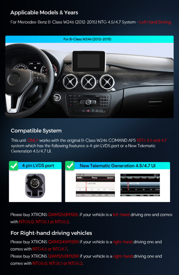 Mercedes-Benz | Android / iPhone | Octa-Core | 8GB RAM & 128GB ROM | Integriertes 4G LTE | QAM1245M12BL