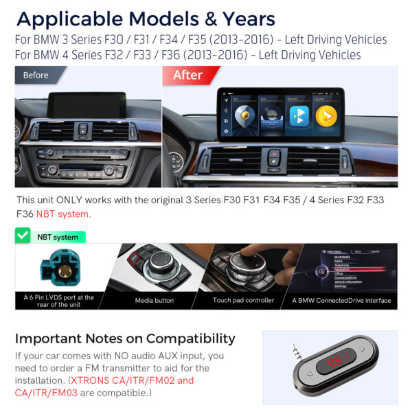 BMW | 3/4er-Serie | Android / iPhone | Octa-core | 4GB RAM & 64GB ROM | Global 4G LTE |  QLB22NB12THL