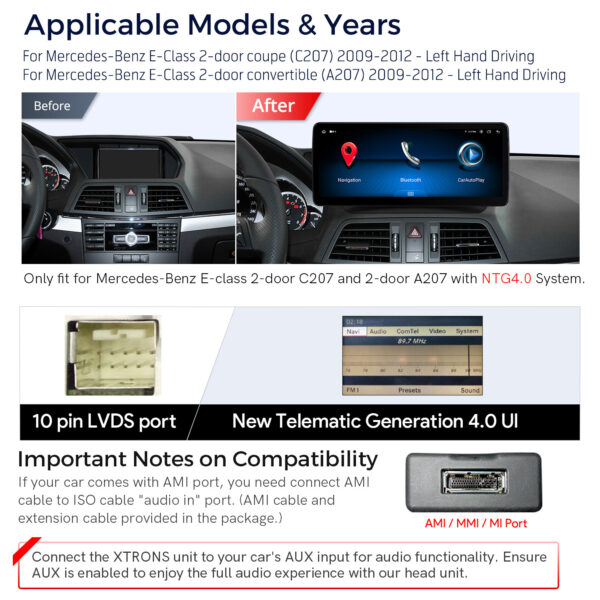 Mercedes-Benz | Verschiedenes | Android / iPhone | Octa-core | 4GB RAM & 64GB ROM | Integriertes 4G LTE | QLM2240M12ECL