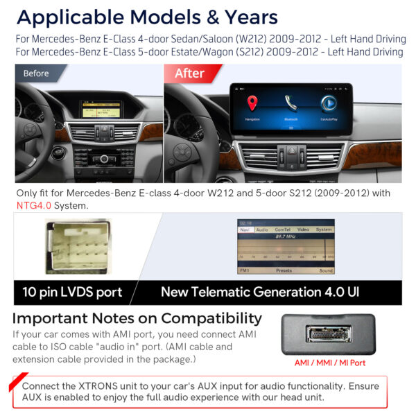 Mercedes-Benz | Verschiedene | Android / iPhone | Octa-Core | 4GB RAM & 64GB ROM | Integriertes 4G LTE | QLM2240M12EL