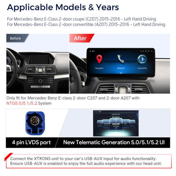 Mercedes-Benz | Verschiedenes  | Android / iPhone | Octa-core | 4GB RAM & 64GB ROM | Integriertes 4G LTE | QLM2250M12ECL