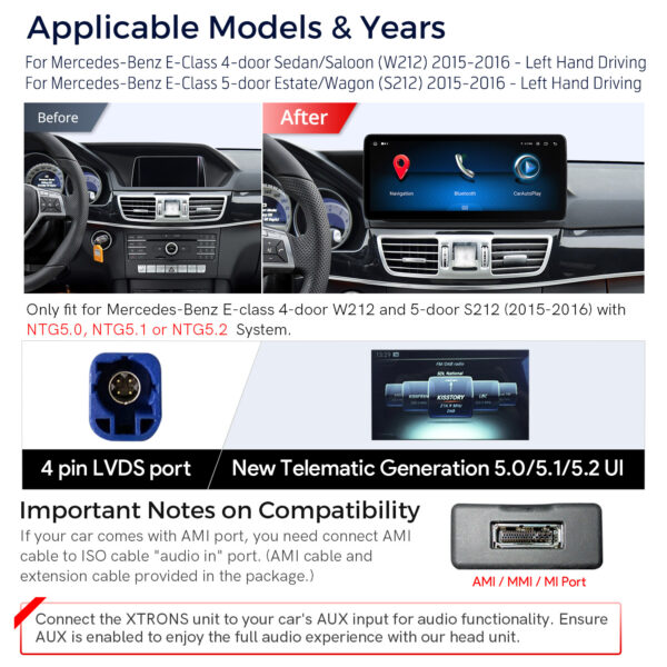 Mercedes-Benz | Verschiedene | Android / iPhone | Octa-core | 4GB RAM & 64GB ROM | Integriertes 4G LTE | QLM2250M12EL