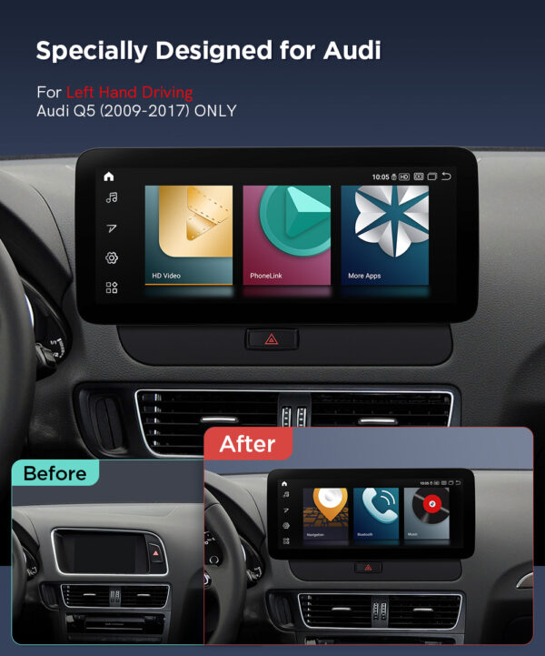 Audi Q5 | Android 12 | Qualcomm 662 | Octa Core |8GB RAM & 128GB ROM | QXA22UHPA12Q5L