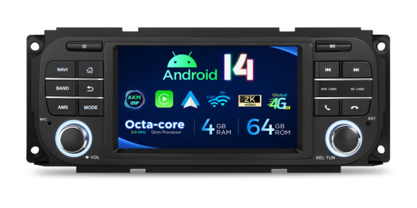 Jeep/Dodge/Chrysler | Android 14 | Octa Core | 4GB RAM & 64GB ROM | Globale 4G LTE Lösung | PX54WRJL