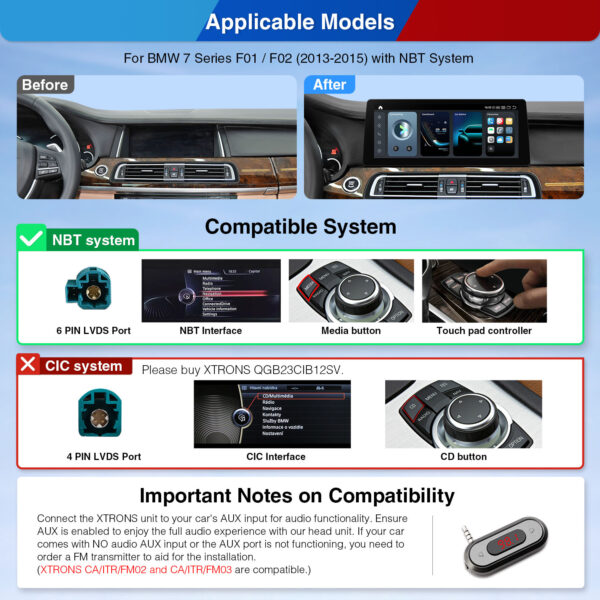 BMW | 7er-Reihe | Android-Betriebssystem & OEM-System | Qualcomm 680 | Octa Core | 8GB RAM & 128GB ROM | QGB23NB12SV