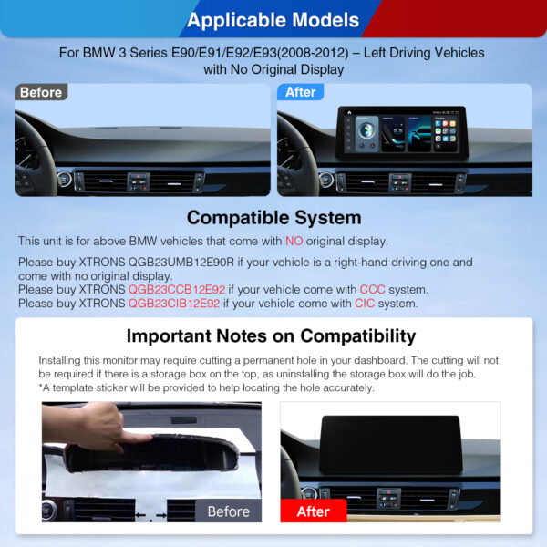 BMW | 3 Serie | Android-Betriebssystem | Qualcomm 680 | Octa-Core | 8 GB RAM & 128 GB ROM | QGB23UMB12E90L