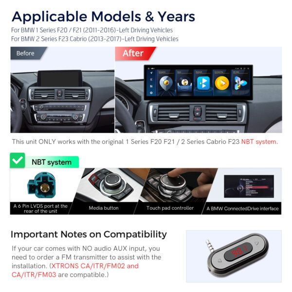BMW | 1/2 Serie | Android / iPhone | Octa-core | 4GB RAM & 64GB ROM | Integriertes 4G LTE | QLB42NENBL