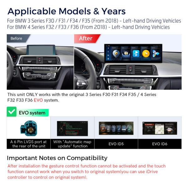 BMW | 3er-Serie/4er-Serie | Android-Betriebssystem & OEM-System | Octa-core | 8GB RAM & 128GB ROM | Globales 4G LTE | QLBH44THEVL