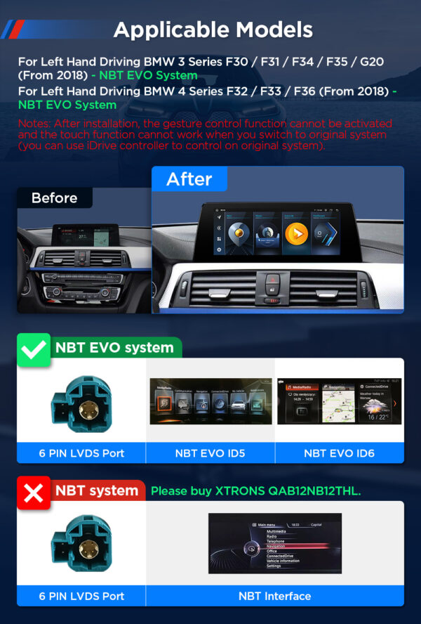 BMW | 3er | Android 13 | Octa-core | 8GB RAM & 128GB ROM | Integriertes 4G LTE | QAB12EVB12THL