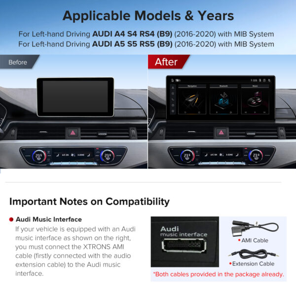 Audi | A4 A5 | Android-Plattform & OEM-System | Octa-Core | 4GB RAM & 64GB ROM | Global 4G LTE | QLA23A4NL