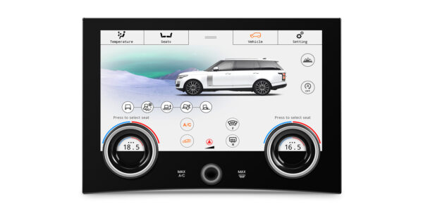 Range Rover | Klimabedienfeld | Touchscreen und Drehknöpfe | 10,1-Zoll-Touch-IPS-Bildschirm | Originalfunktion beibehalten | AIR405V