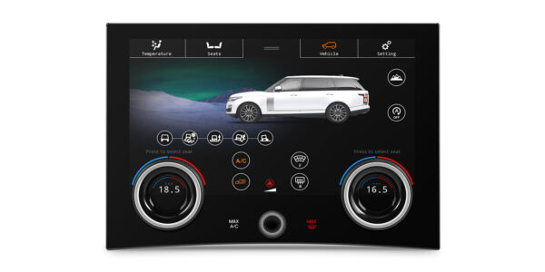 Range Rover | Klimabedienfeld | Touchscreen und Drehknöpfe | 10,1-Zoll-Touch-IPS-Bildschirm | Originalfunktion beibehalten | AIR405V
