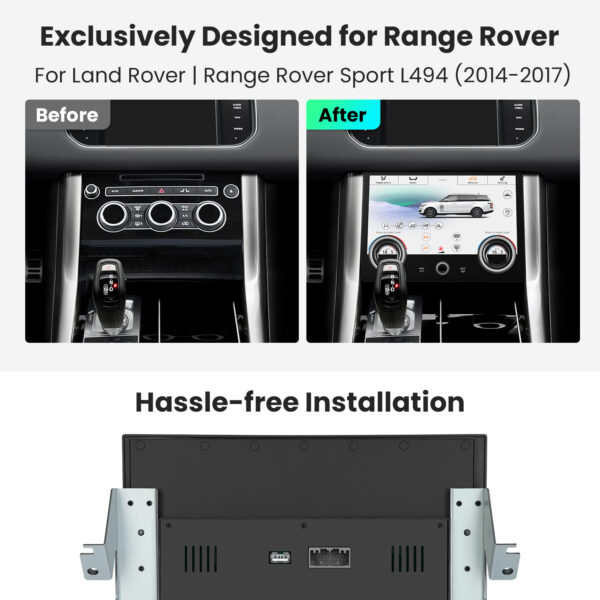 Range Rover | Klimabedienfeld | Touchscreen und Drehknöpfe | 10,1-Zoll-Touch-IPS-Bildschirm | Originalfunktion beibehalten | AIR494S