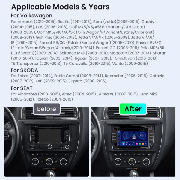 Volkswagen / SEAT / SKODA | Android OS | Octa Core | 4GB RAM & 64GB ROM | IPS Bildschirm | ID70MTVL