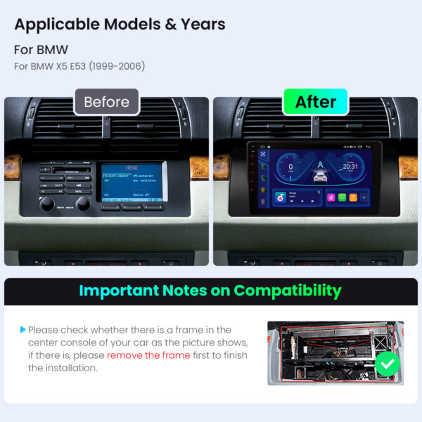 BMW X5 E53 | Android OS | Octa Core | 4GB RAM & 64GB ROM | IPS Bildschirm | IDP9053B