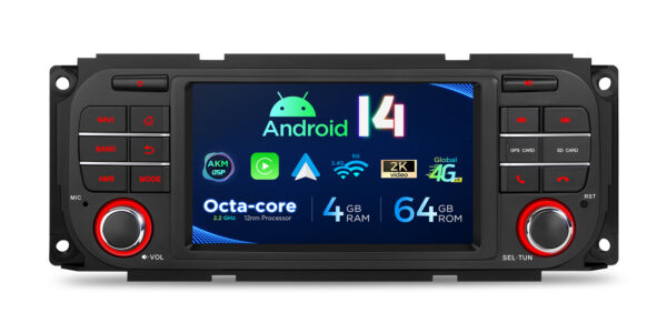 Jeep/Dodge/Chrysler | Android 14 | Octa Core | 4GB RAM & 64GB ROM | Globale 4G LTE Lösung | PX54WRJLGS