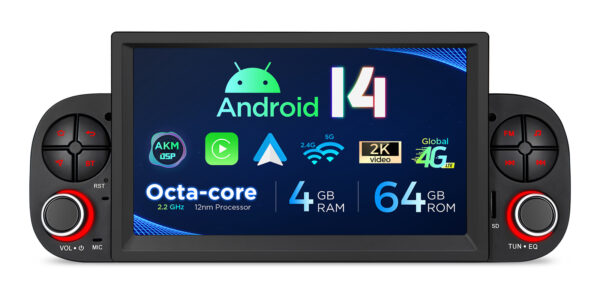 Fiat Panda | Android 14 | Octa Core | 4GB RAM & 64GB ROM | Globale 4G LTE Lösung | PX74PDFLGS