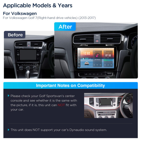 Volkswagen | Android 14 | Octa Core | 4GB RAM & 64GB ROM | Globale 4G LTE Lösung | PXP14GFVR