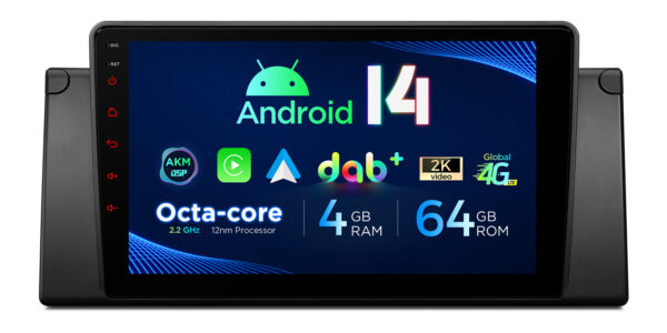 BMW E39/E38 | Android 14 | Octa Core | 4GB RAM & 64GB ROM | Globale 4G LTE Lösung | PXP9439BGDAB