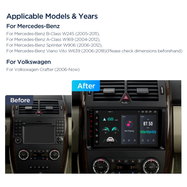 Mercedes-Benz / Volkswagen | Android 14 | Octa Core | 4GB RAM & 64GB ROM | Globale 4G LTE Lösung | PXP94M245GDAB