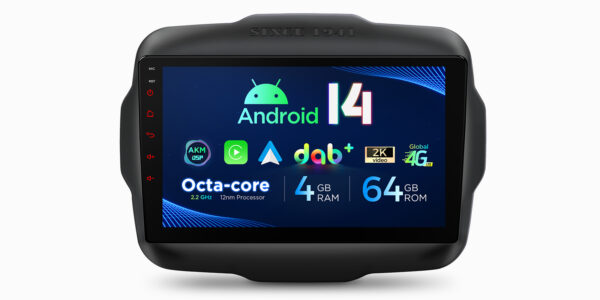 Jeep | Renegade | Android 14 | Octa Core | 4GB RAM & 64GB ROM | Globale 4G LTE Lösung | PXP94RGJGDAB