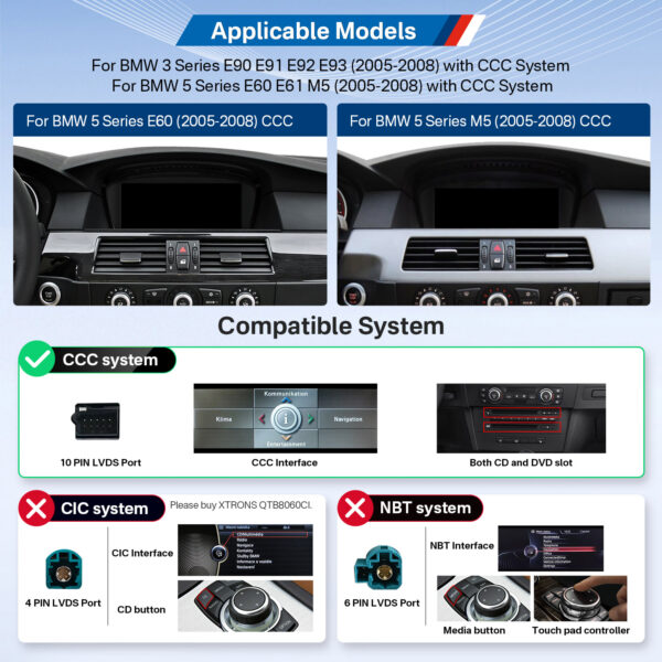 BMW | 3 / 5 Serie | Android OS & OEM System | Octa Core | 64GB ROM | IPS Display | QTB8060CC