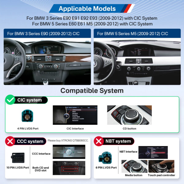 BMW | 3 / 5 Serie | Android OS & OEM System | Octa Core | 64GB ROM | IPS Display | QTB8060CI