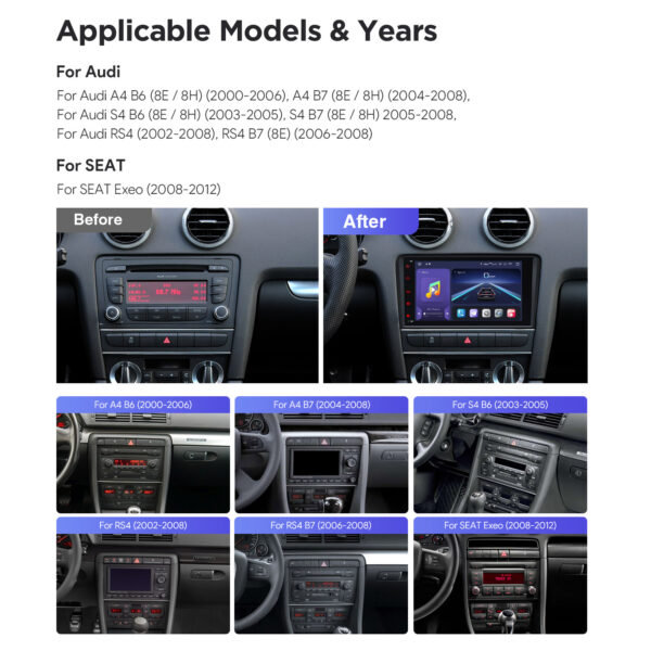 Audi/Seat | Qualcomm 665| Android 14 | Octa Core | 8GB RAM &256GB ROM | HDMI Ausgang | IQ84A4AP