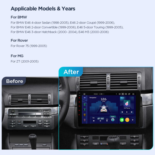 BMW/Rover/MG | Android OS | Octa Core | 6GB RAM & 128GB ROM | QLED Display | Globale 4G LTE Lösung | IXAP9446BL
