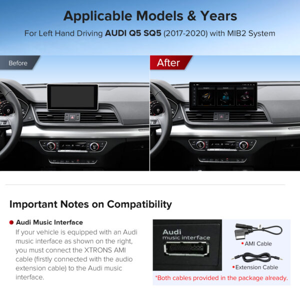 Audi | Q5/SQ5 | Android-Plattform & OEM-System | Octa-Core | 4GB RAM & 64GB ROM | Global 4G LTE | QLA23Q5NL